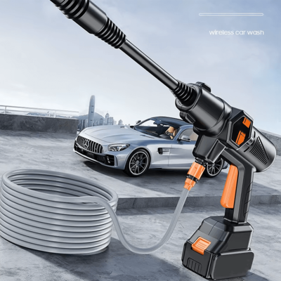 Portable Lithium Battery Operated High Pressure Water Gun Car Washing with Brass Spray Nozzle, Wireless Household Water Pump