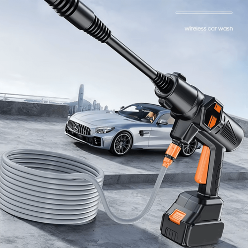 Portable Lithium Battery Operated High Pressure Water Gun Car Washing with Brass Spray Nozzle, Wireless Household Water Pump